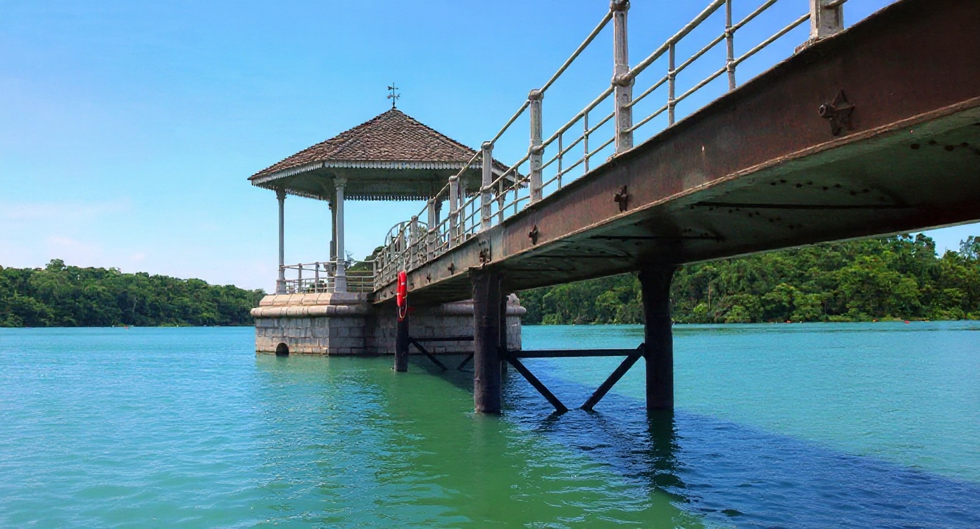 MacRitchie Reservoir pier and gazebo, a short drive south of Thomson Reserve