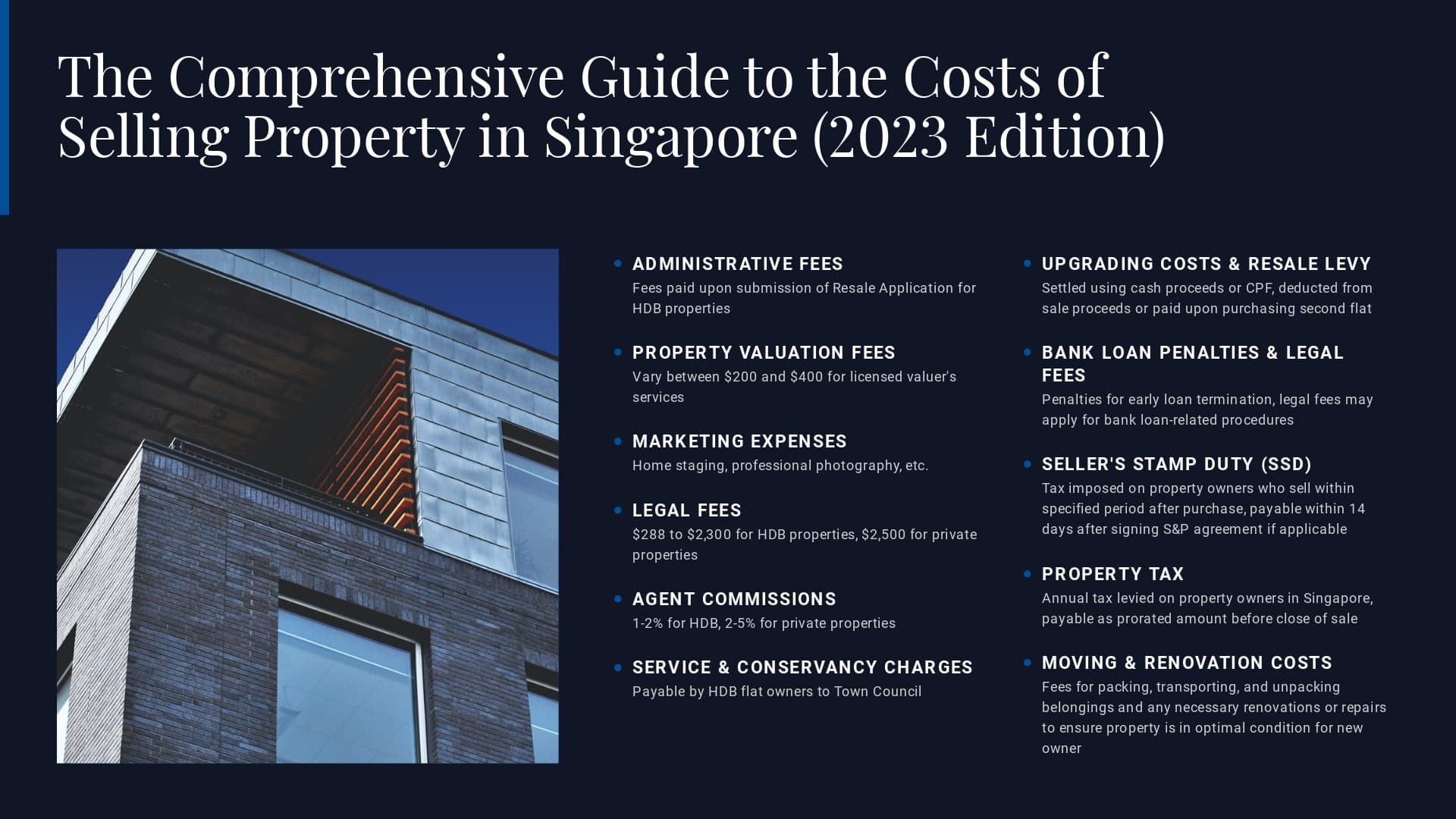 Guide to the Costs of Selling Property in Singapore (2024 Edition)